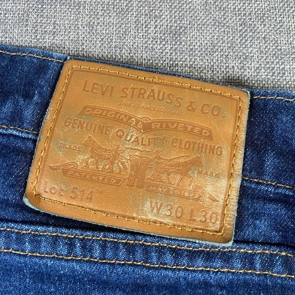 Levi Premium 514 Mens Jeans Dark Wash Straight Fit W30‎ L30 Cotton Blend